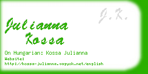 julianna kossa business card